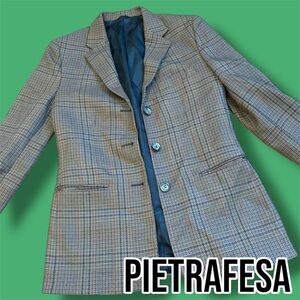 Pietrafesa Glen Check Blazer with Notch Lapel